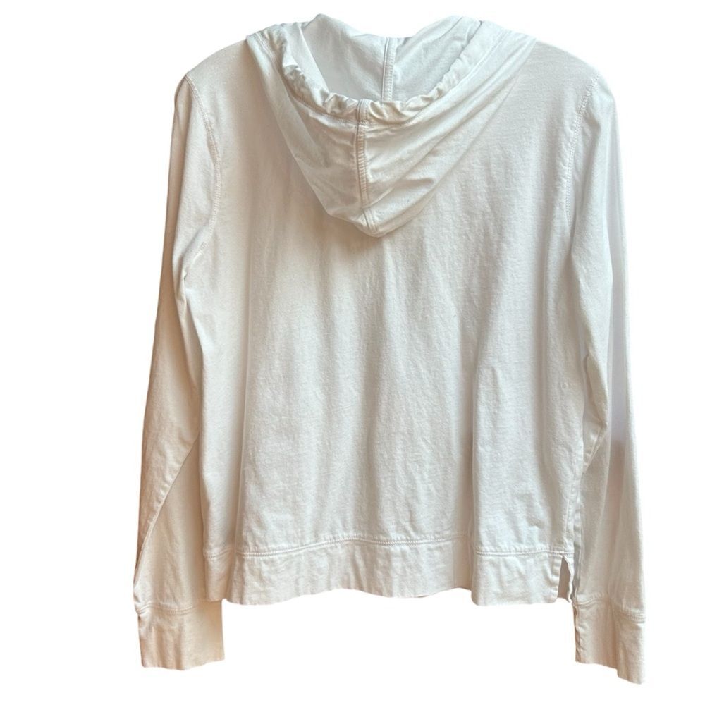 Lauren Ralph Lauren White Cotton Button-up Hoodie M - Picture 2 of 8